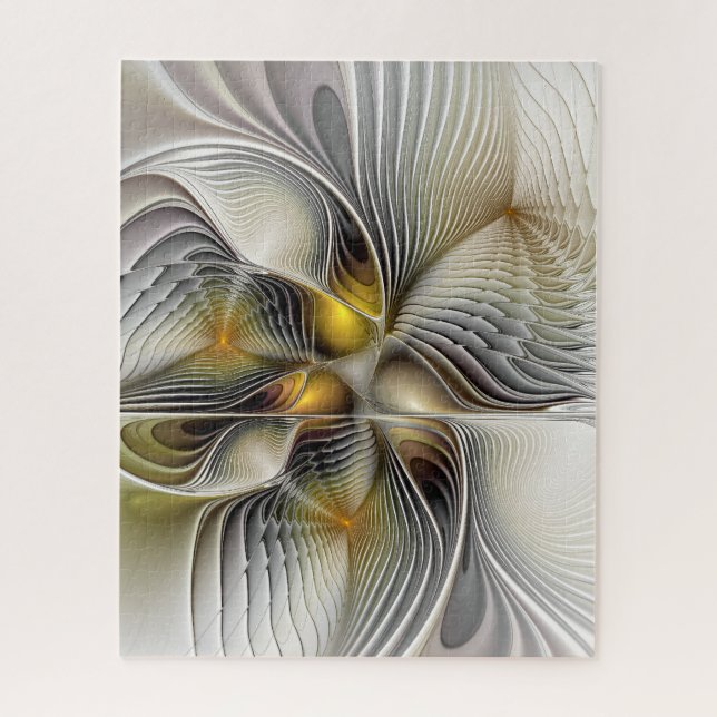 Puzzle Illusion Optique Abstrait 3D Fractal Avec Profonde (Vertical)