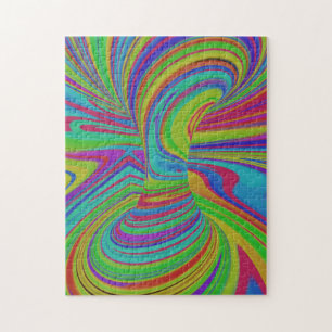 Puzzle illusion optique colorée