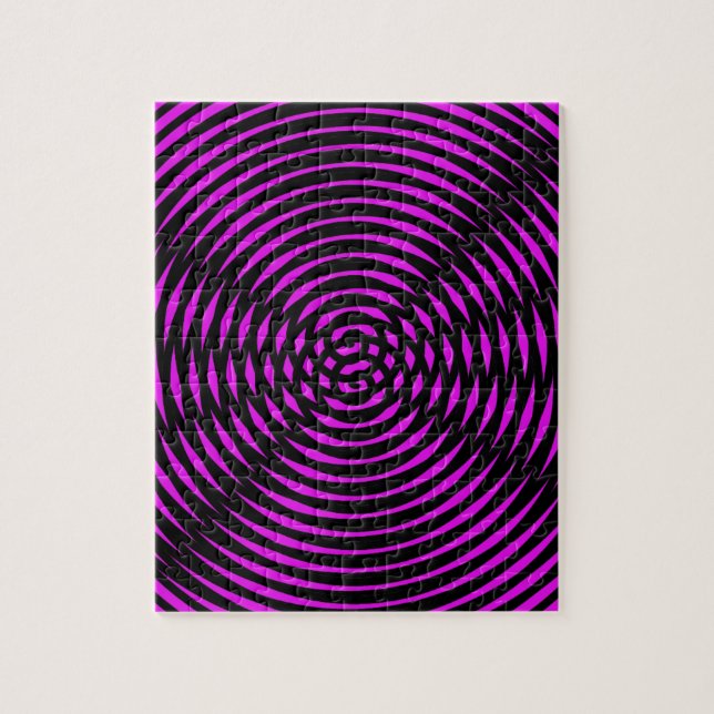 Puzzle Illusion Optique Couleur Néon rose noir brillant (Vertical)