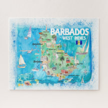Illustrated Caribbean Travel Map
