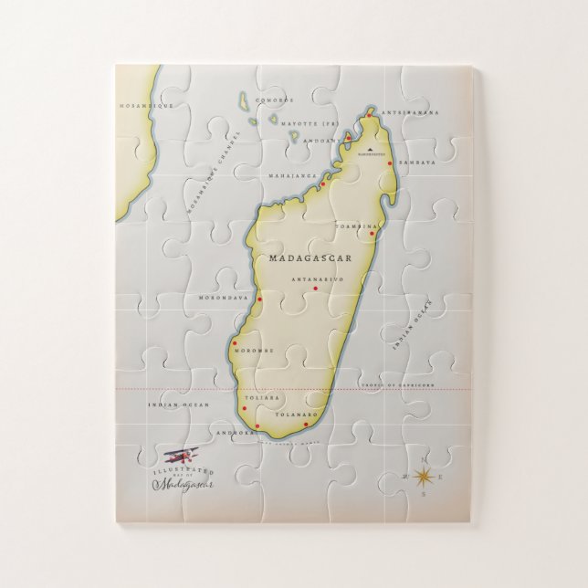 Puzzle Illustrated map of Madagascar (Vertical)