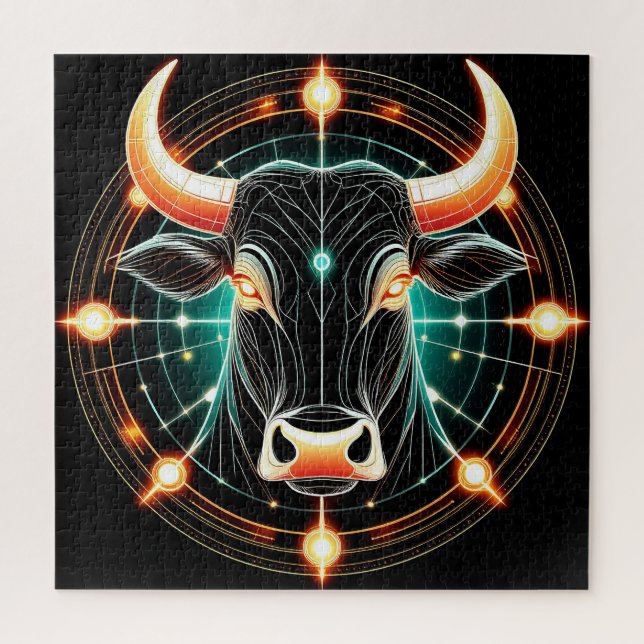 Puzzle Illustration abstraite du Taureau lumineux (Vertical)