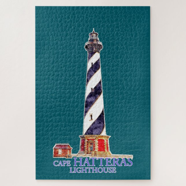 Puzzle Illustration aquarelle Phare de Cape Hatteras (Vertical)
