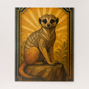 Puzzle Illustration Art Déco Meerkat