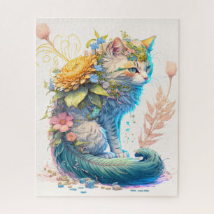 Puzzle Illustration artistique de chat majestueux