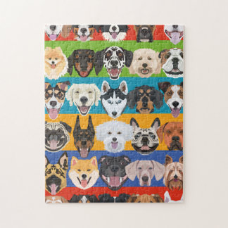 Puzzle Illustration chiens colorés motifs sans soudure