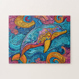 Puzzle Illustration colorée du dauphin.