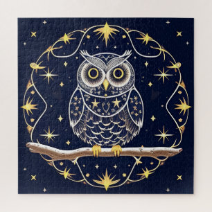 Puzzle Illustration complexe de hibou nocturne
