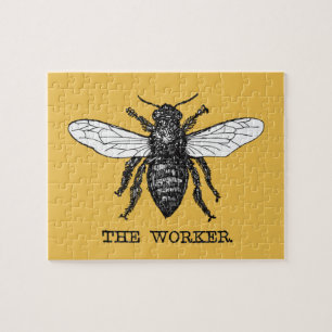 Puzzle Illustration d'abeille ouvrière vintage