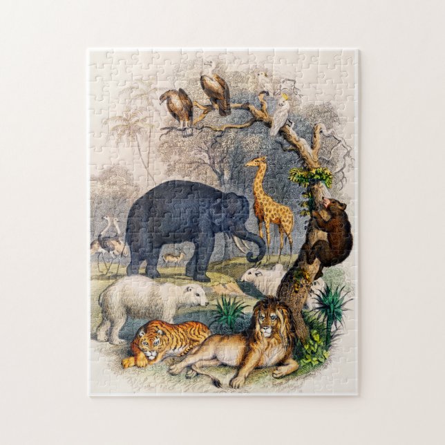 Puzzle illustration d'animaux sauvages (Vertical)
