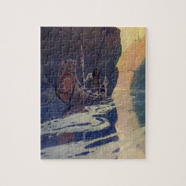 Puzzle Illustration d'art de N. C. Wyeth de pagaie de can (Vertical)