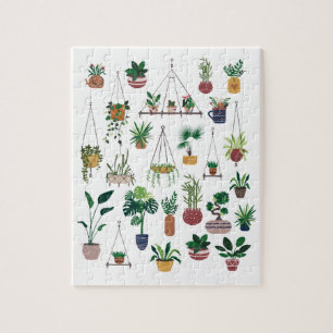 Puzzle Illustration d'art de plantes intérieures et extér