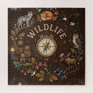 Puzzle "Illustration d'aventure forestière faunique"