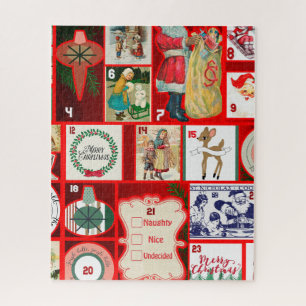 Puzzle Illustration de bloc de Noël au carré pour l'Avent