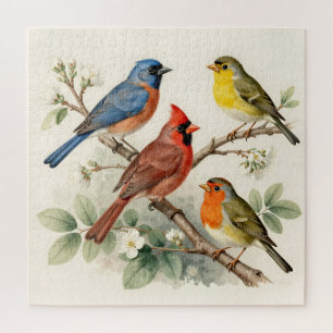 Puzzle Illustration de Branche Fleurie de Chanteur Vintag
