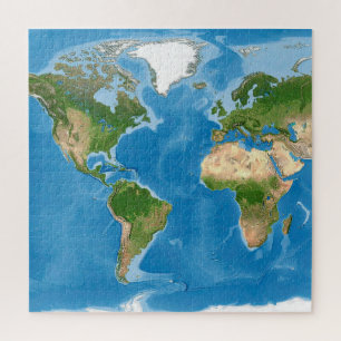 Puzzle Illustration de carte topographique du monde