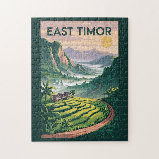 Puzzle Illustration de champs du Timor oriental Art de vo (Vertical)