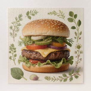 Puzzle Illustration de cheeseburger gastronomique