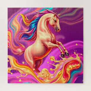 Puzzle Illustration de cheval vibrant abstrait