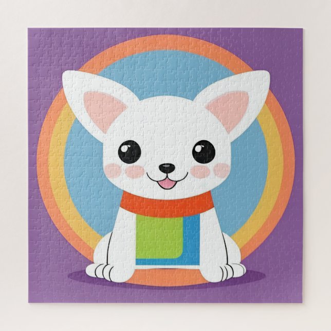 Puzzle Illustration de chien de dessin animé mignon (Vertical)