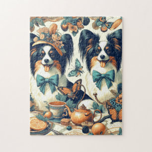 Puzzle Illustration de chien de papillon mignonne
