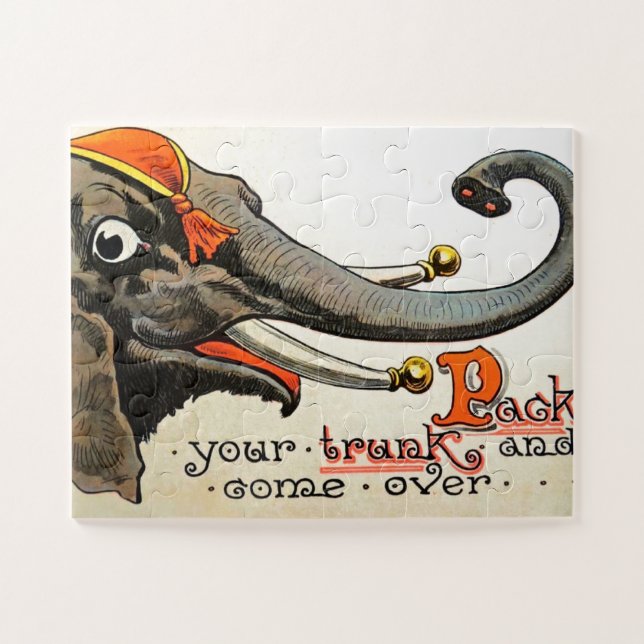 Puzzle Illustration de cirque vintage Art Antique (Horizontal)