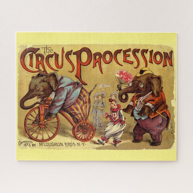Puzzle Illustration de cirque vintage Art Antique (Horizontal)