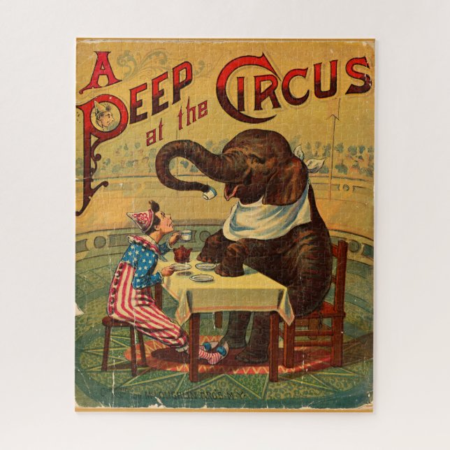 Puzzle Illustration de cirque vintage Art Antique (Vertical)