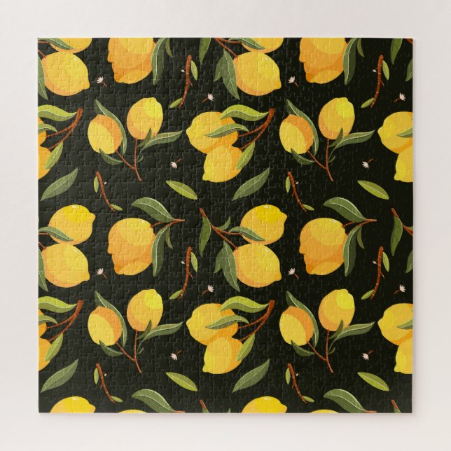 Puzzle Illustration de citron : motif transparent peint à (Vertical)