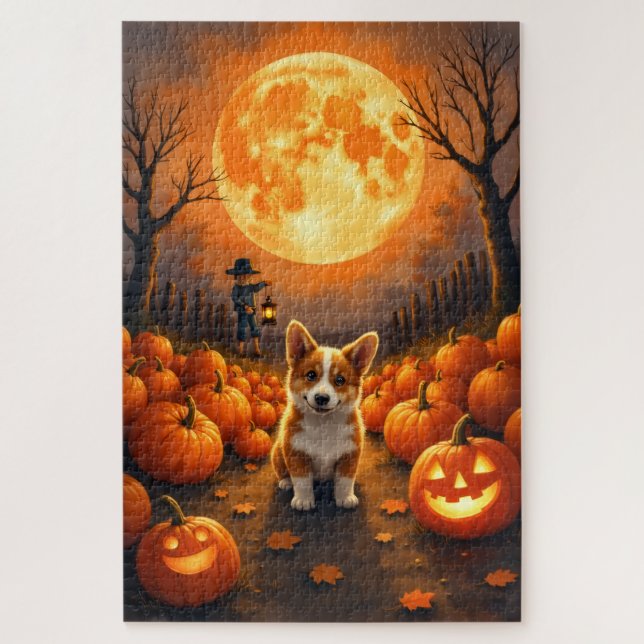 Puzzle Illustration de Corgi pour la Lune de récolte et H (Vertical)