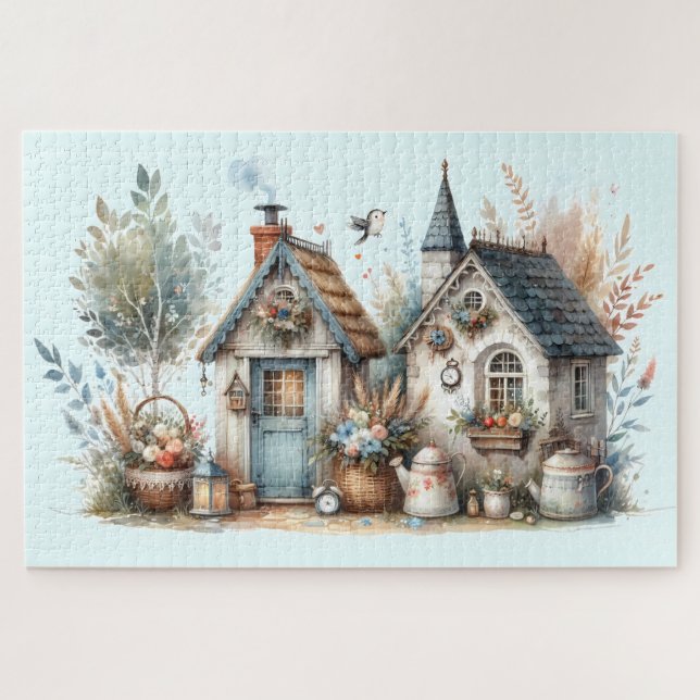 Puzzle Illustration de Cottages Haven Floral Homes (Horizontal)