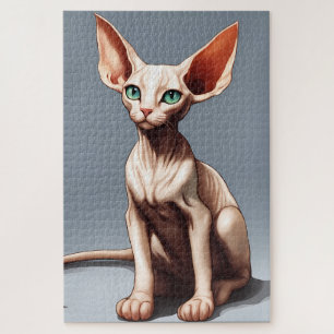Puzzle Illustration de dessin animé de chat Elf Sphynx