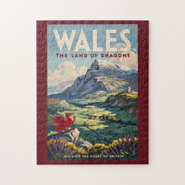 Puzzle Illustration de dragon du Pays de Galles Art de vo (Vertical)