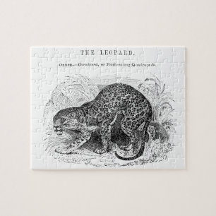 Puzzle Illustration de faune léopard vintage
