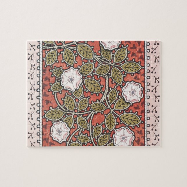 Puzzle Illustration de fleur d'art de rose sauvage vintag (Horizontal)