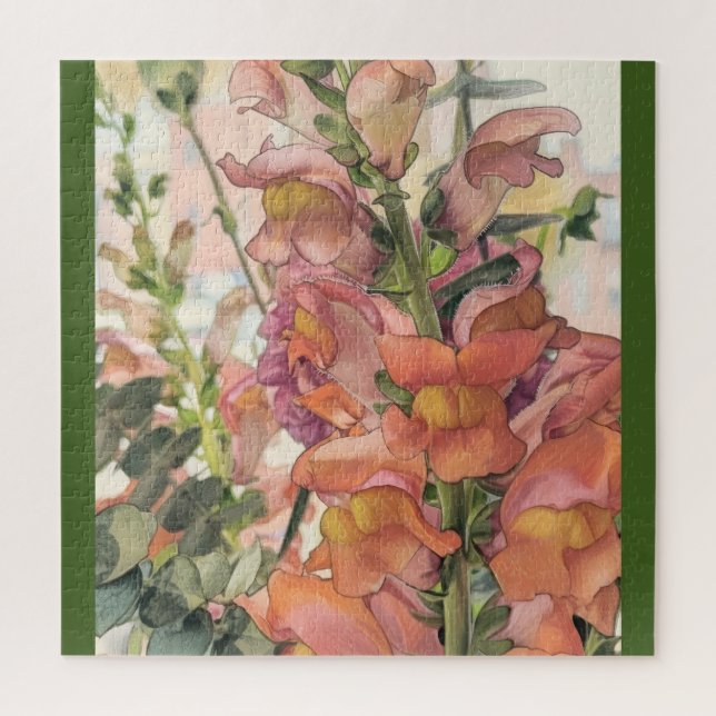 Puzzle Illustration de fleurs au crayon pastel (Vertical)