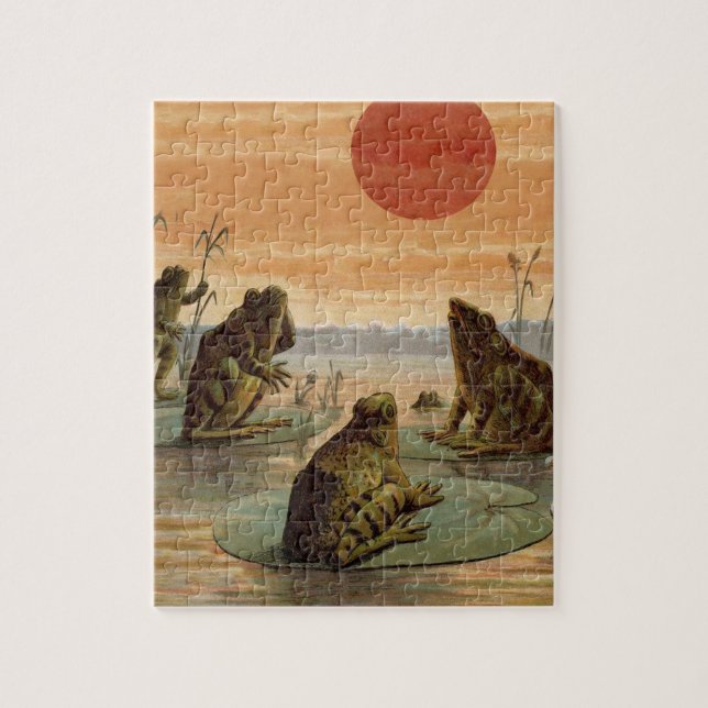 Puzzle Illustration de grenouilles Lily Pads Moon (Vertical)