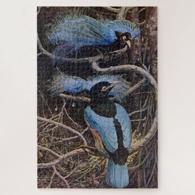 Puzzle Illustration de Johnston Vintage Blue Bird Paradis (Vertical)