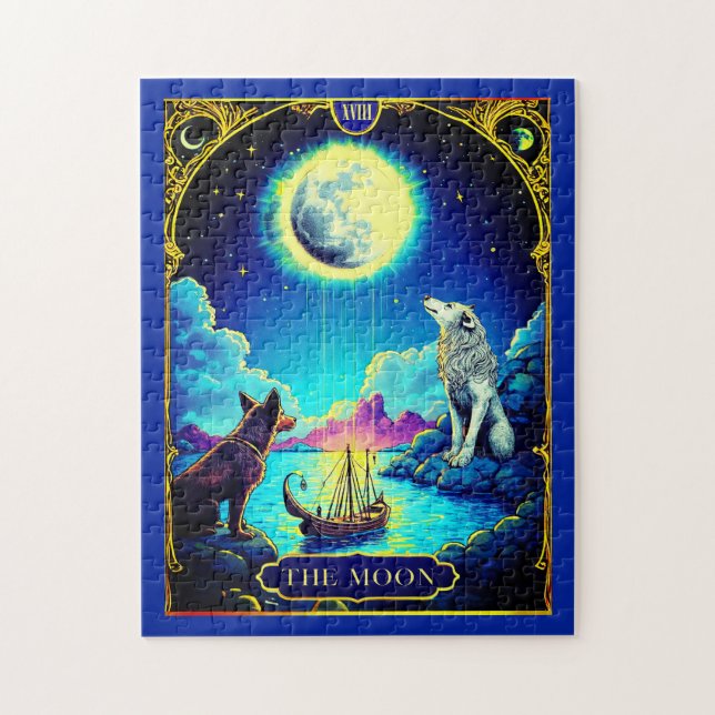 Puzzle Illustration de la carte Tarot, la lune (Vertical)