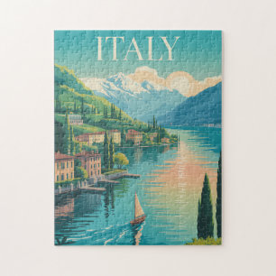 Puzzle Illustration de la côte d'Amalfi en Italie, Art de