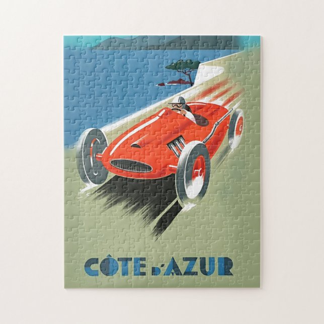 Puzzle Illustration de la course automobile vintage Côte  (Vertical)