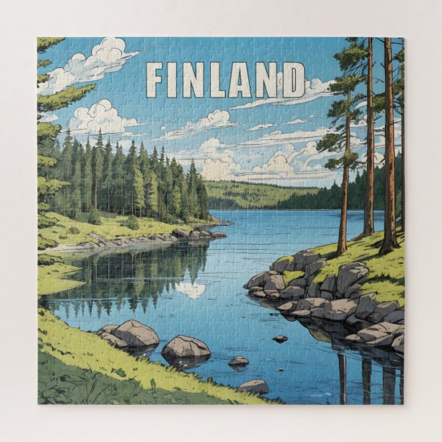Puzzle Illustration de la nature finlandaise (Vertical)