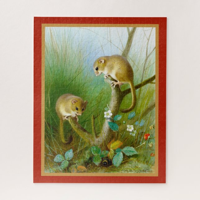 Puzzle Illustration de la nature sauvage vintage (Vertical)
