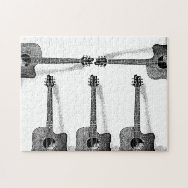 Puzzle Illustration de la peinture de la guitare classiqu (Horizontal)