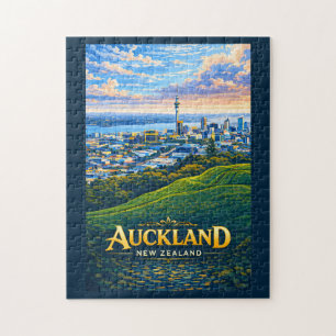 Puzzle Illustration de la skyline d'Auckland Nouvelle-Zél