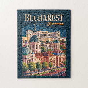 Puzzle Illustration de la skyline de Bucarest Art de voya