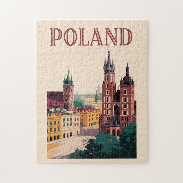 Puzzle Illustration de la skyline de la Pologne Art de vo (Vertical)