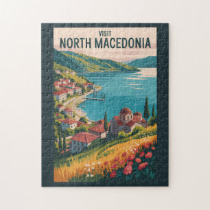 Puzzle Illustration de la skyline de Macédoine du Nord Ar