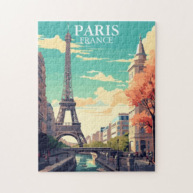 Puzzle Illustration de la Tour Eiffel à Paris, France (Vertical)