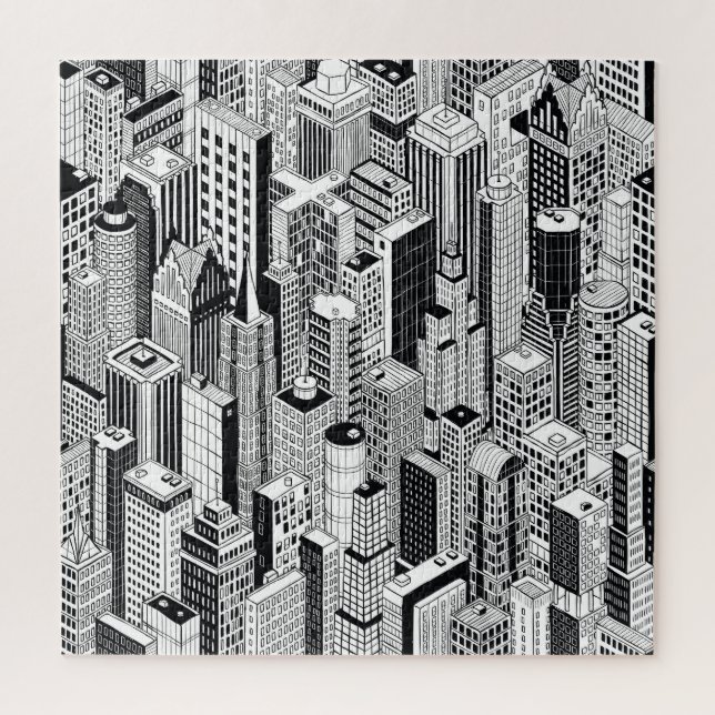 Puzzle Illustration de la ville Skyscraper, isométrique t (Vertical)